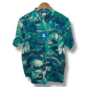 NWT Columbia PFG Blue Rapid Rivers S/S Performance Fishing Shirt Size L